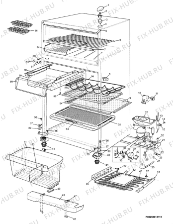 Взрыв-схема холодильника Electrolux ER4100DX - Схема узла Section 4